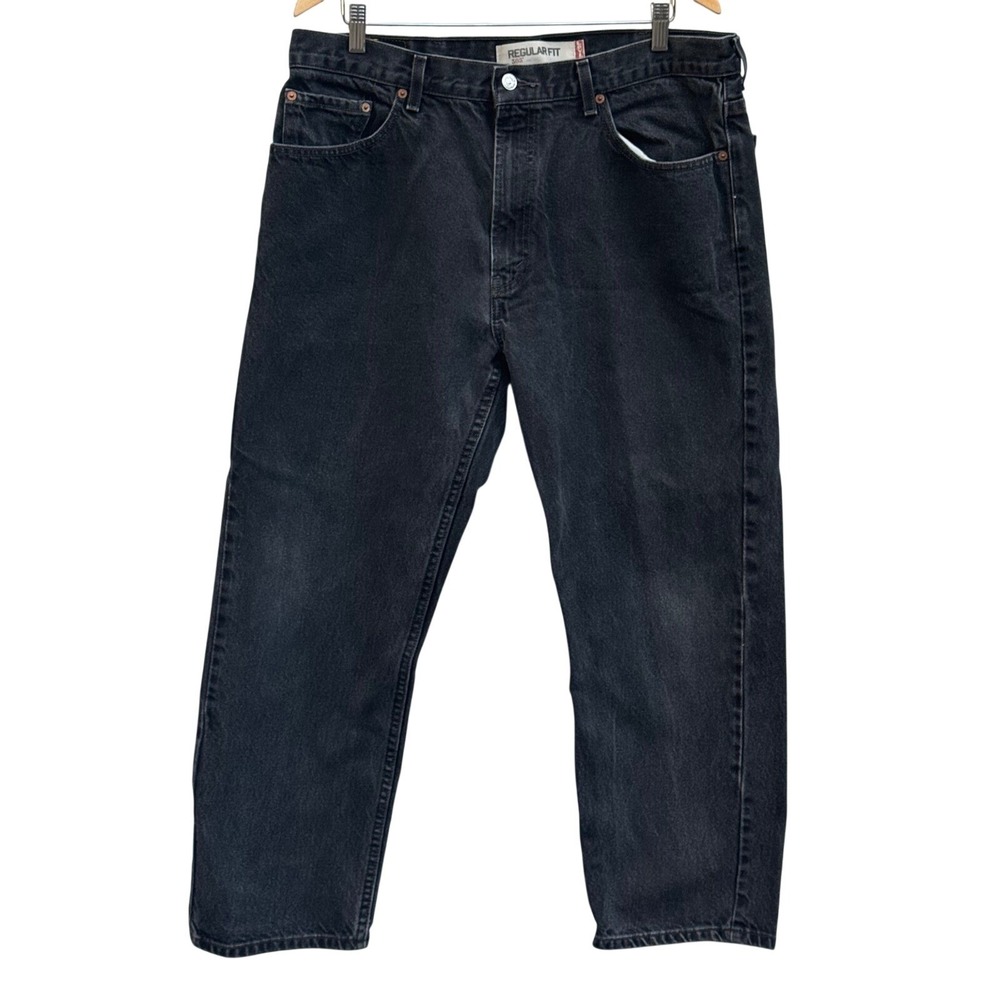 Levi's 505 Black Jeans Men 38x29 Regular Fit Straight Leg 100% Cotton